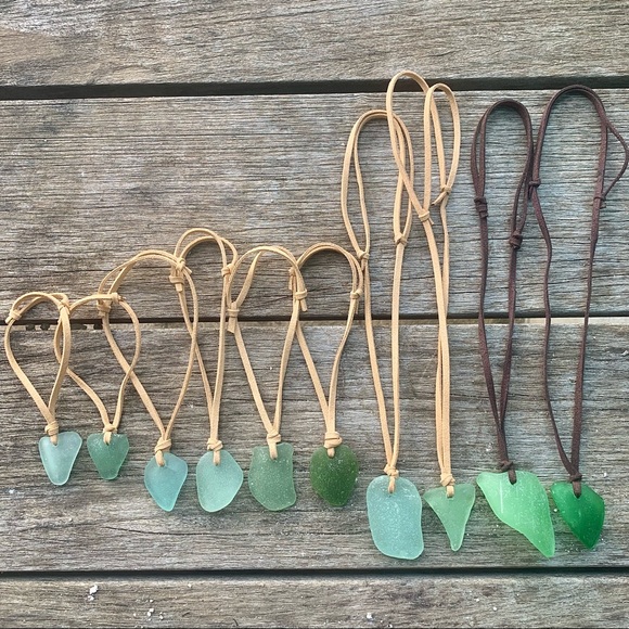 Handmade leather suede bracelet teal aqua Sea glass wrapped adjustable - Picture 3 of 7